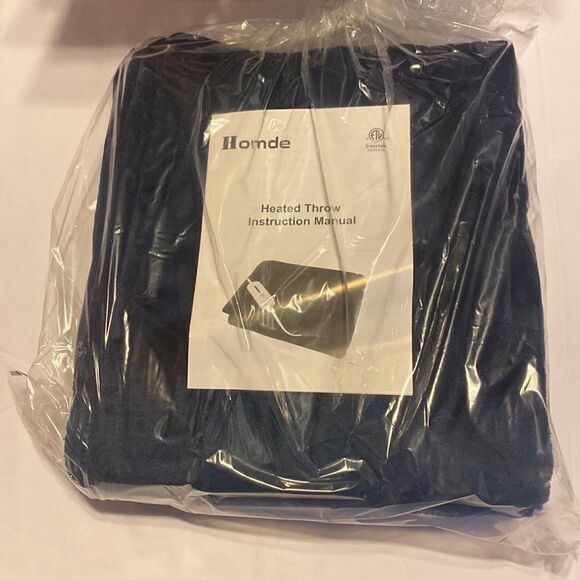 Homde Washable Heated Navy Throw Blanket 50x60 inches NWT - Picture 6 of 8